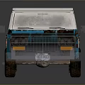Blue and White Pickup Truck Model with Detailed Exterior and Shiny Finish