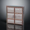 Vintage Metal Storage Cabinet With Rusted Finish And Multiple Drawers On Dark Background