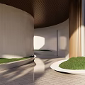 Modern Gate Curved Entrance Gate 3d model