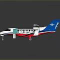 Small Passenger Jet With Blue Red Livery Exposed Interior And Open Stair