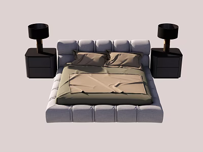 Modern Double Bed 3d model