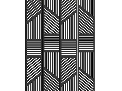 Modern Room Divider With Black And White Geometric Striped Pattern Design 3d model