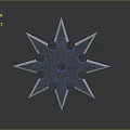 Traditional Japanese Star Shaped Metal Weapon With Sharp Blades And Center Hole