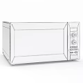 Modern Countertop Kitchen Microwave Oven With Digital Display And Control Knobs 3d model