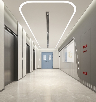 Elevator aisle 3d model