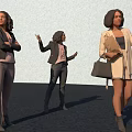 Women In Different Professional Attire With Crossed Arms Holding Documents And Gesturing
