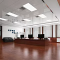 Modern Monitoring Room Interior Design With Multiple Monitors Control Desk And Wooden Floor