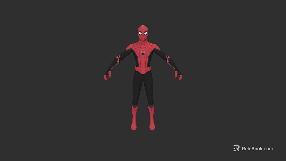 Spider Man Superhero Character In Red And Black Suit With Iconic Logo Design 3d model 