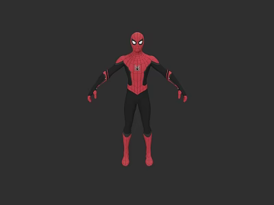 Spider Man Superhero Character In Red And Black Suit With Iconic Logo Design 3d model