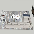 Modern Living Room Sofa And Coffee Table Combination With Decorative Painting Rug And Chairs