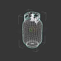 Red Industrial Gas Cylinder With Flame Symbol Storage Tank Equipment