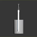 Household Product White Cylindrical Container Blue Liquid Orange Top Connecting Tube Vertical Device Measurement Scale