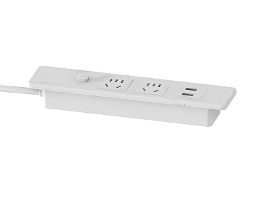 Modern White Switch Panel with Multiple Power Outlets USB Ports and On Off Switch 3d model