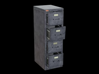 Gray Office File Cabinet With Multiple Drawers For Storage Furniture 3d model