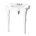 Classic White Ceramic Washbasin With Elegant Pedestal Legs And Stylish Design