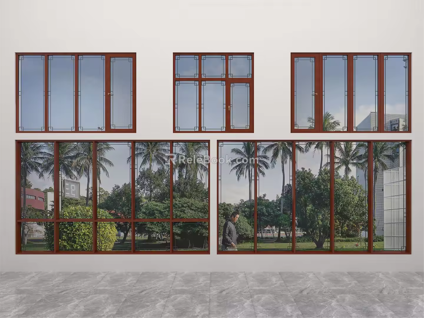 new chinese floor-to-ceiling windows floor-to-ceiling windows 3d model
