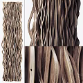 Natural Wooden Decorative Strips With Wavy Textures And Twisted Patterns 3d model