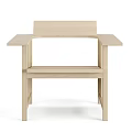 Simple Modern Wooden Leisure Chair With Light Wood Finish And Armrests