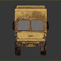 Yellow Vintage Truck With Cabin And Flatbed Design On Dark Background