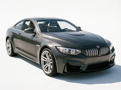 BMW M Series Dark Gray Sports Coupe With Sleek Design And Silver Wheels 3d model
