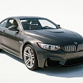 BMW M Series Dark Gray Sports Coupe With Sleek Design And Silver Wheels