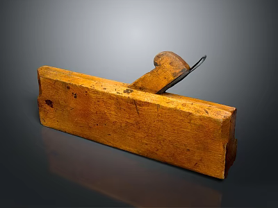 Vintage Wooden Hand Plane Carpentry Tool With Wooden Body And Metal Blade 3d model