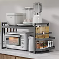 Practical Dishware Set With Microwave Blender Storage Jars And Knife Holder On Kitchen Shelf