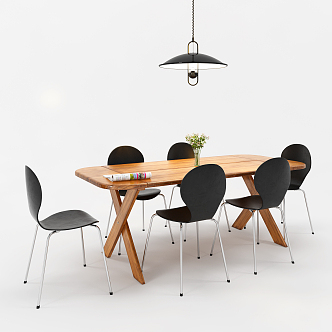 Modern Dining Table and Chair Combination Simple Dining Table and Chair Combination 3d model