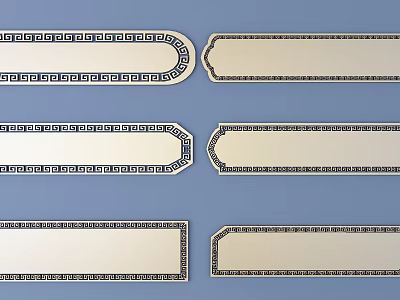 Elegant Carved Decorative Borders With Greek Key Patterns And Various Shapes For Home Decoration 3d model