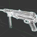Classic Vintage Submachine Gun With Wooden Stock And Metal Body Design