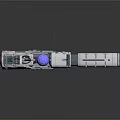 Futuristic Silver Mechanical Weapon With Purple Core Long Barrel And Sighting Device