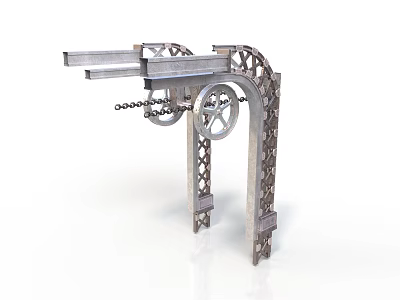 Ornate Metal Mechanical Equipment With Gear Chain And Frame Structure Design 3d model