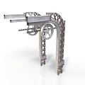 Ornate Metal Mechanical Equipment With Gear Chain And Frame Structure Design
