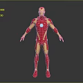 Iron Man Character in Red and Gold Armor Full Body Standing Pose