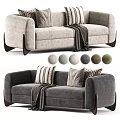Modern Stylish Fabric Double Seater Sofa With Multiple Color Choices And Decorative Throw Pillows