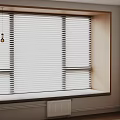 Stylish Bay Window Interior With White Blinds Wooden Frame And Radiator