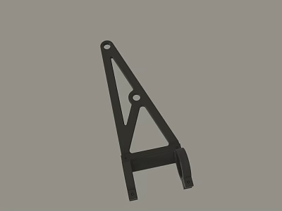 Black Industrial Metal Bracket with Triangular Structure and Mounting Holes for Machinery 3d model