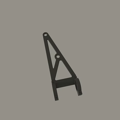 Black Industrial Metal Bracket with Triangular Structure and Mounting Holes for Machinery 3d model