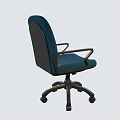 Modern Blue Mesh Office Chair With Armrests And Five Wheel Base