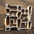 Modern Wall Mounted Display Shelves With Irregular White Frames Brown Interiors And Wooden Floor