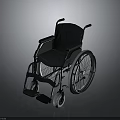 Modern Metallic Frame Wheelchair With Black Seat Large Wheels And Small Casters