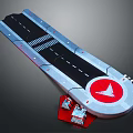 Model Runway Equipment With Black Surface Red Circular Logo And Red Base Structure 3d model