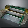 Modern Multicolored Stepped Building Staircase with Layered Glass and Vibrant Hues
