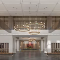 Elegant Modern Hotel Lobby Featuring Marble Reception Desk And Decorative Chandeliers