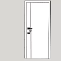 White Modern Swing Door With Smooth Surface And Simple Design For Home Interior