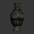 Elegant Brown Green Vase Furniture With Intricate Decorative Patterns And Handles