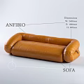 ANFIBIO Brown Leather Two Seater Sofa With Dimensions W 2000mm D 900mm H 600mm