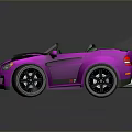 Pink Convertible Sports Car With Black Accents Carbon Fiber Spoiler And Alloy Wheels