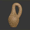 Intricate Curved Sculpture Carving With Filigree Pattern And Abstract Artistic Design