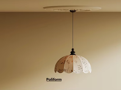 Poliform Decorative Chandelier With Floral Patterned Shade For Modern Interior Lighting 3d model
